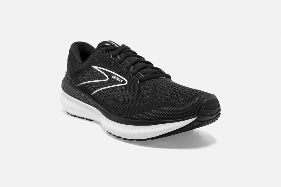 Brooks Glycerin GTS 19 Road Running Shoes Womens - Black/White - KJFYQ-9135